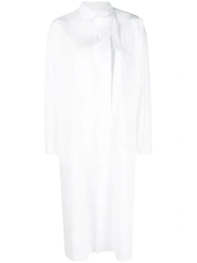 Shop Yohji Yamamoto Ripped Detail Shirt Jacket In White