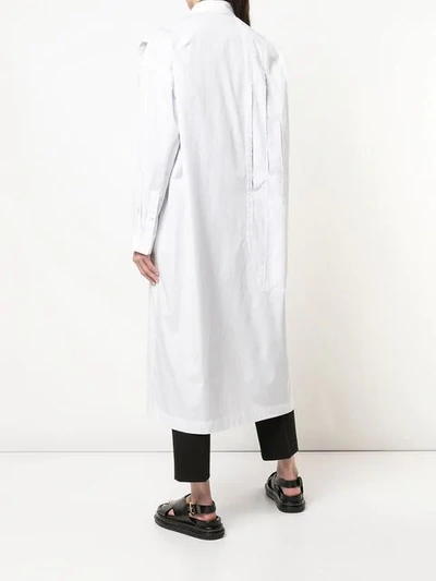 Shop Yohji Yamamoto Ripped Detail Shirt Jacket In White