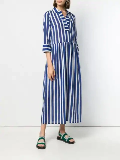 Shop Altea Striped Midi Dress - Blue