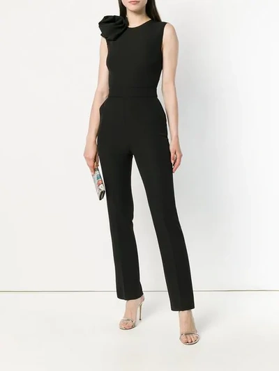 Shop Msgm Sleeveless Corsage Jumpsuit In Black