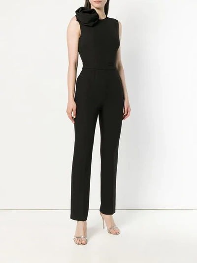 Shop Msgm Sleeveless Corsage Jumpsuit In Black