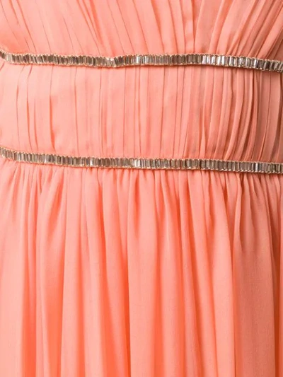 Shop Alberta Ferretti Draped Empire Line Dress In Orange