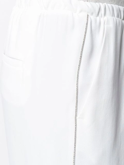 Shop Peserico Cropped Track Pants In White