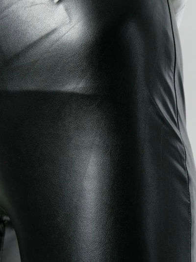 Shop M Missoni Leather Effect Skinny Trousers - Black
