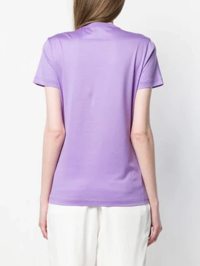 Shop Moncler Logo Patch T-shirt In Purple