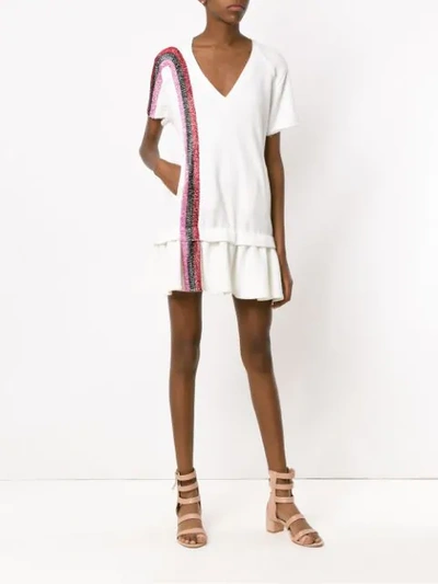 Shop Andrea Bogosian Short Embroidered Dress In White