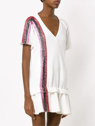 Shop Andrea Bogosian Short Embroidered Dress In White