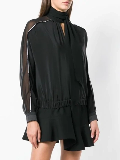 Shop Versace Sheer Panel Blouse - Black