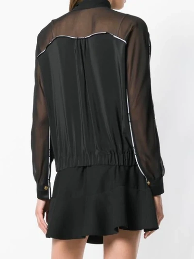 Shop Versace Sheer Panel Blouse - Black