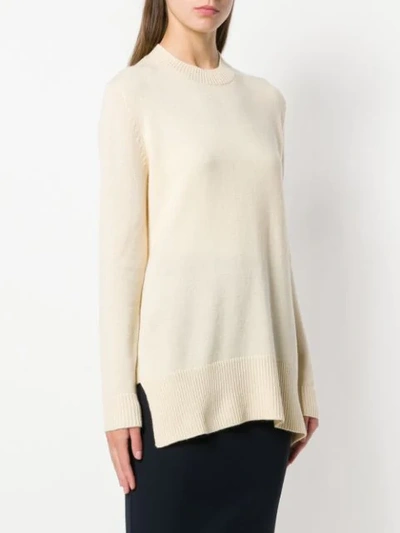 Shop Derek Lam Asymmetric Crew-neck Sweater In Neutrals