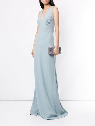 Shop Jenny Packham V-neck Slip Dress In Blue