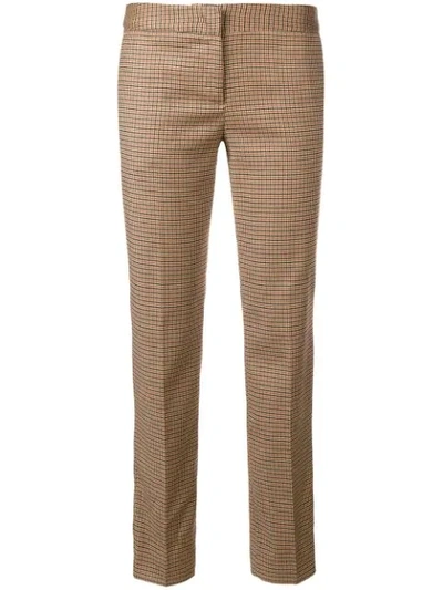 Shop Twinset Cropped Houndstooth Check Trousers In Multicolour