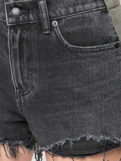 Alexander Wang Bite Distressed Denim Shorts In Black