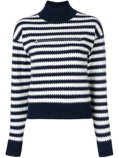 Shop Sonia Rykiel Zip Detail Jumper In Blue