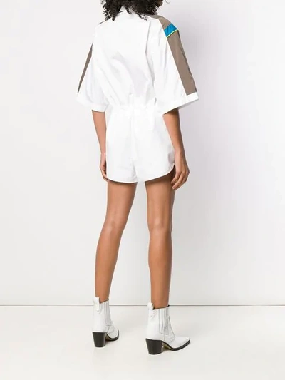 Shop Dsquared2 Colourblock Panelled Playsuit In White