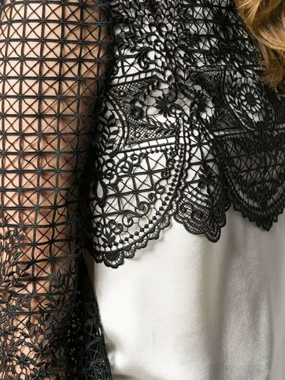 Shop Self-portrait Lace Detail Blouse In Black