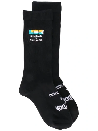 Shop Reebok X Gigi Hadid Logo Socks - Black