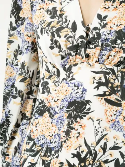puff shoulder floral dress