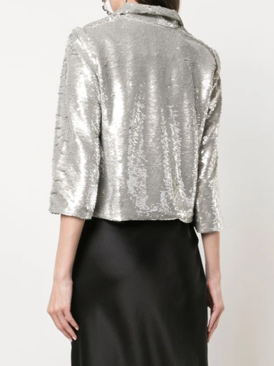 Shop Alberto Makali Embellished Fitted Blazer In Silver