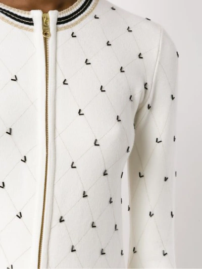 Shop Andrea Bogosian Embroidered Cardigan - White