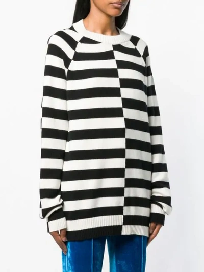 Shop Haider Ackermann Oversized Striped Sweater In Black