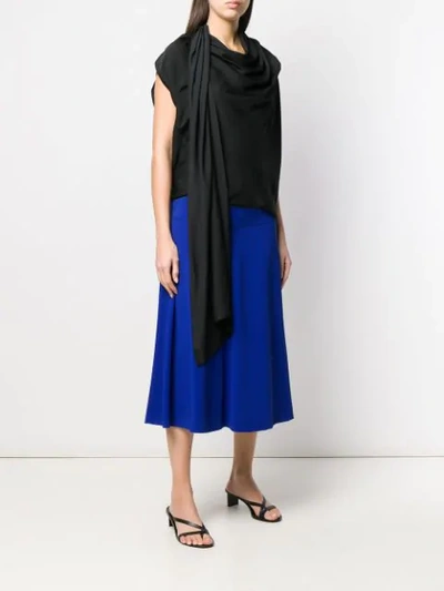 Shop Poiret Pleated Blouse In Black