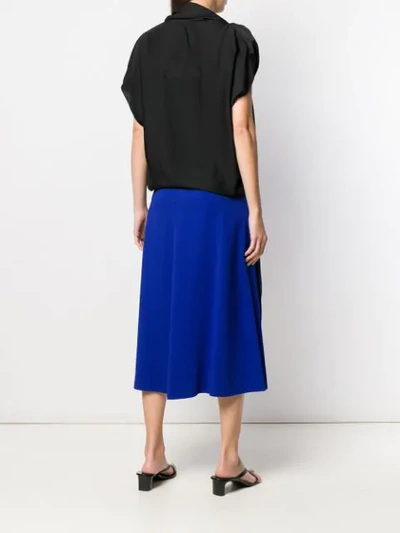 Shop Poiret Pleated Blouse In Black