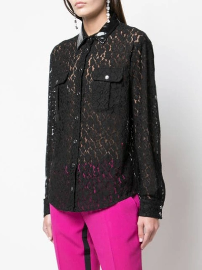 Shop N°21 Lace Button-up Shirt In Black
