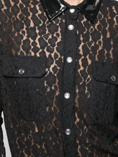 Shop N°21 Lace Button-up Shirt In Black