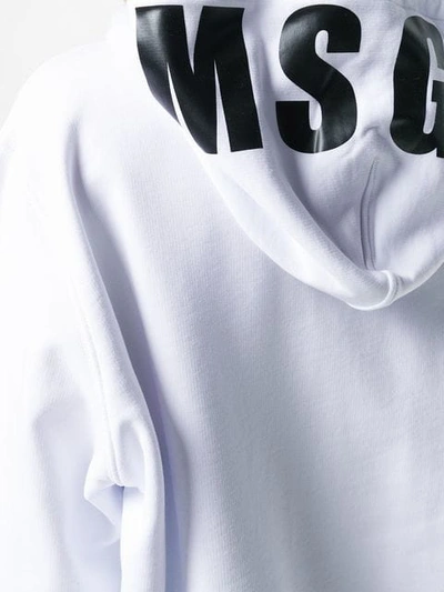 Shop Msgm Logo Print Hoodie In White