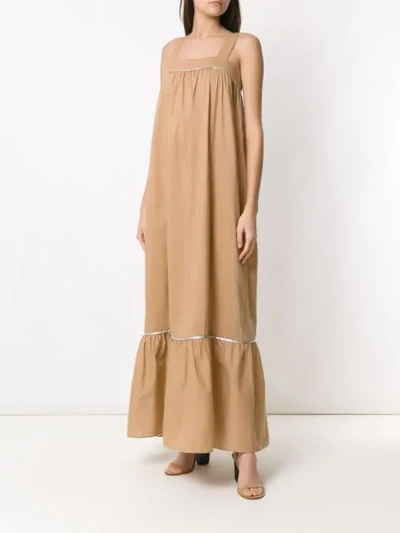 Shop Adriana Degreas Long Dress In Brown