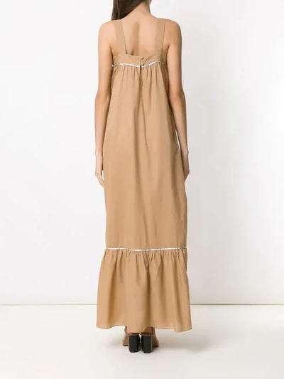 Shop Adriana Degreas Long Dress In Brown