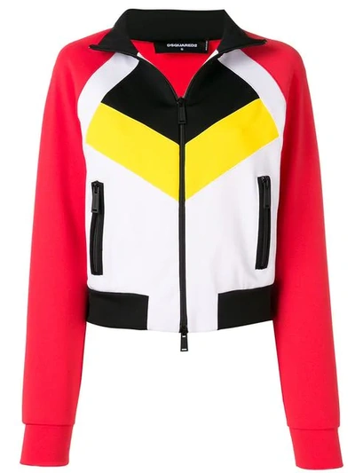 Shop Dsquared2 Colourblock Track Jacket In Red