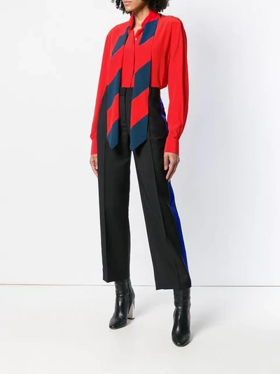 Shop Givenchy Detachable Scarf Shirt In Red