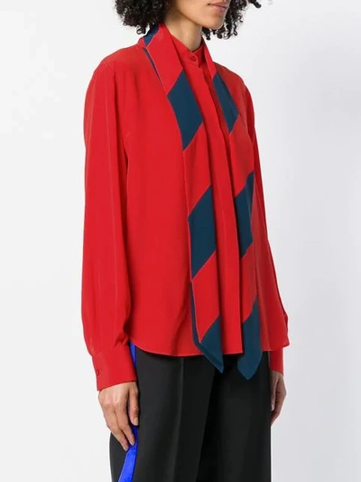 Shop Givenchy Detachable Scarf Shirt In Red