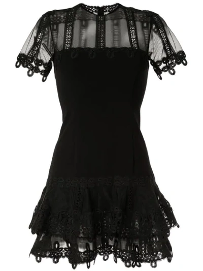 Shop Jonathan Simkhai Guipure Lace Mini Dress In Black