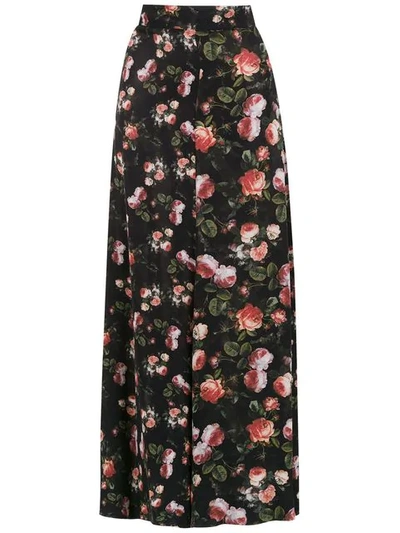 Shop Gloria Coelho Printed Maxi Skirt - Black