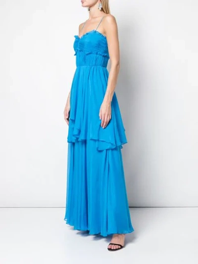 Shop Amur Ruffle Tiered Maxi Dress In Blue
