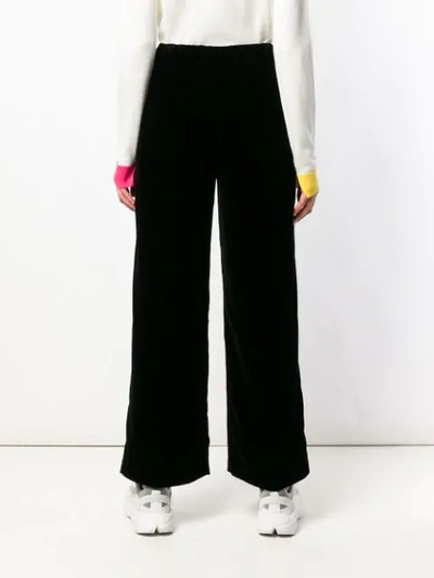 Shop Aspesi Velour Wide-leg Sweatpants In Black