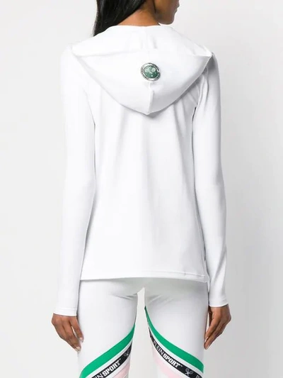 Shop Plein Sport Tennis Zipped Hoodie In White