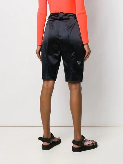 PRADA BOW BERMUDA SHORTS - 蓝色