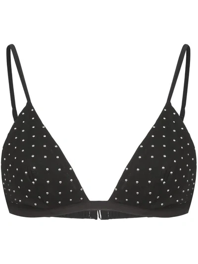 Shop Fleur Du Mal Studded Triangle Bra In Black