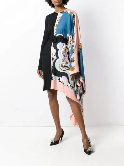 Shop Emilio Pucci Asymmetric Short Dress In Black