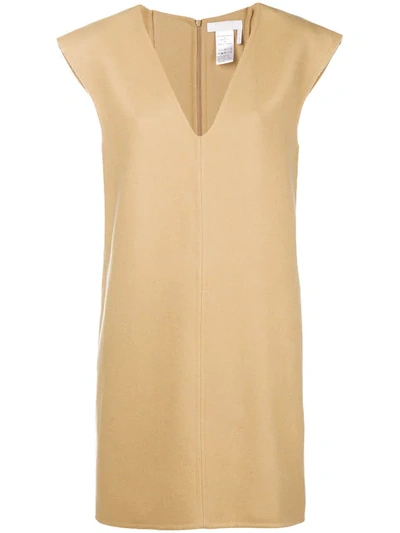 Shop Chloé V-neck Shift Dress In Neutrals