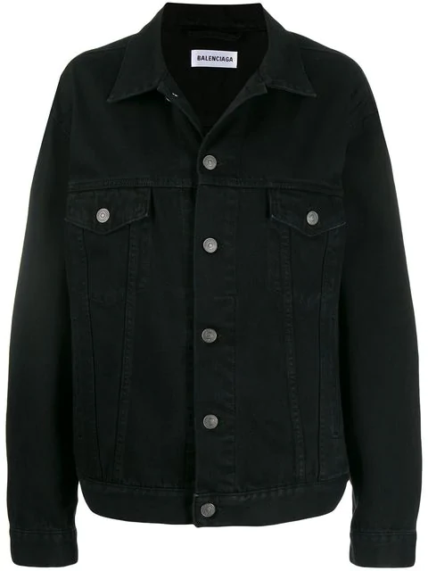 balenciaga jean jacket black