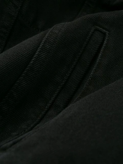 Shop Balenciaga Logo Print Denim Jacket In Black