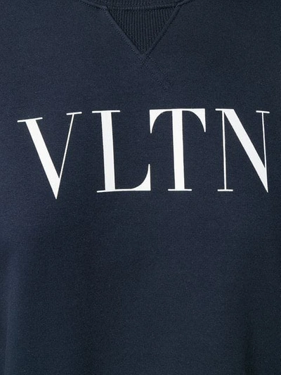 Shop Valentino Vltn Print Sweatshirt In Blue