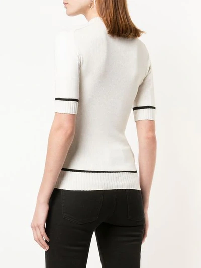 Shop Proenza Schouler Ribbed Knit Short Sleeve Crew Neck Top In Off White