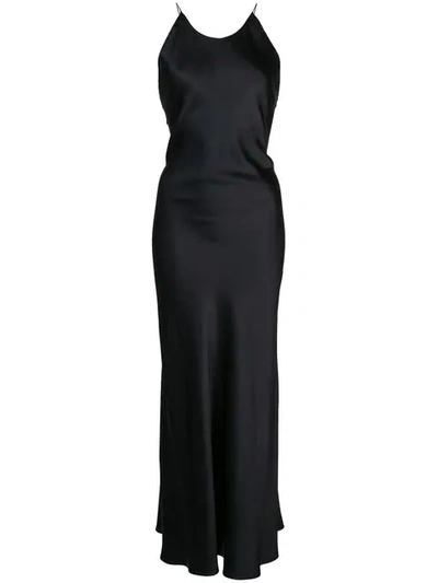Shop Rosetta Getty Cross Back Slip Dress In Black