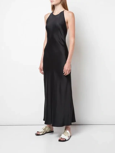 Shop Rosetta Getty Cross Back Slip Dress In Black